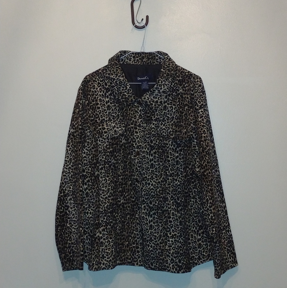 Denim & Co women's leopard  jacket